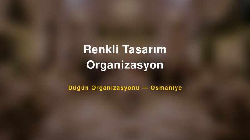 Renkli Tasarım Organizasyon — Osmaniye Kır Düğünü Mekanı Rehberi