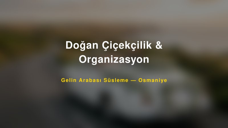 Doğan Çiçekçilik & Organizasyon Gelin Arabası Süsleme Fiyatları